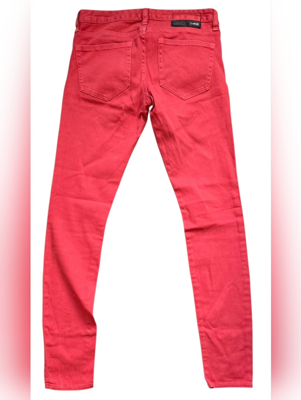 Hurley Red Skinny Jeans Womens Size 27 Stretch Low Rise Denim Pants - Picture 7 of 11
